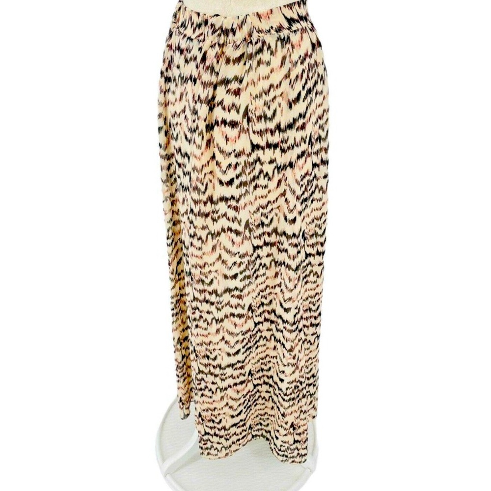 CAbi Cream Abstract Design Maxi Skirt